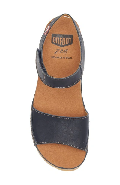 On Foot Platform Sandal In Marino Navy