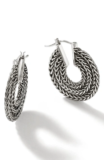 Shop John Hardy Classic Chain Hoop Earrings In Silver