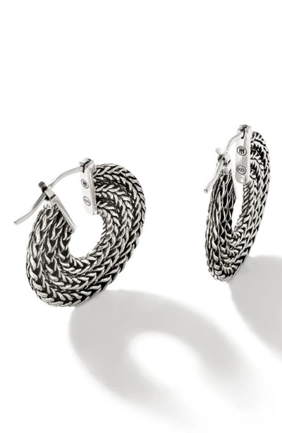 Shop John Hardy Classic Chain Hoop Earrings In Silver