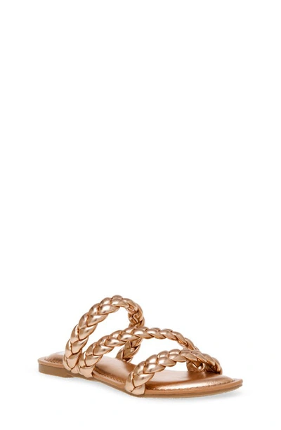 Shop Dolce Vita Kids' Casper Braided Slide Sandal In Rose Gold