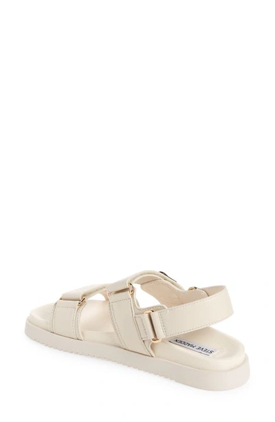 Steve Madden Mona Womens Leather Adjustable Slingback Sandals In Bone Leather