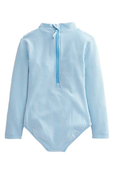 Mini Boden Embroidered Sunsafe Swimsuit Ivory Surfboard Blue Stripe Girls Boden