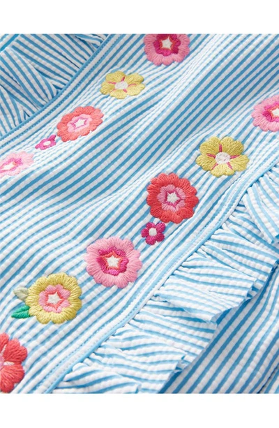 Mini Boden Embroidered Sunsafe Swimsuit Ivory Surfboard Blue Stripe Girls Boden