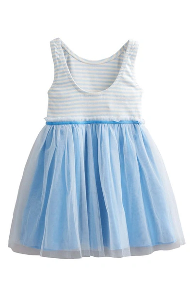Shop Mini Boden Kids' Stripe Sleeveless Tulle Dress In Provence Blue