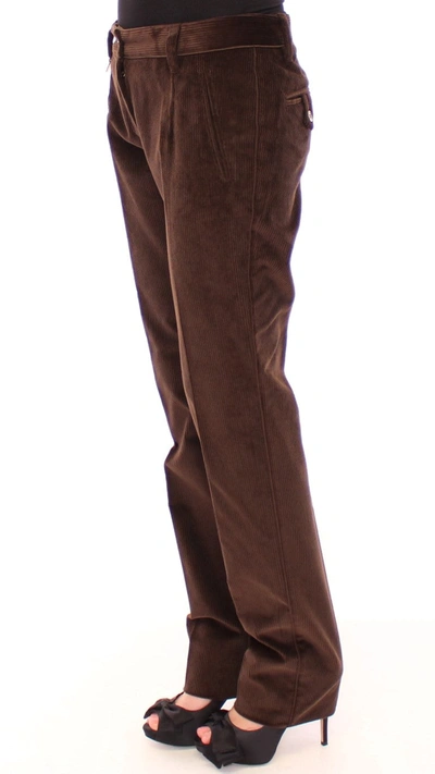 Shop Dolce & Gabbana Brown Corduroys Straight Logo Casual Women's Pants