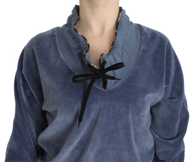 Shop Cavalli Blue Velvet Cotton Women's Sweater