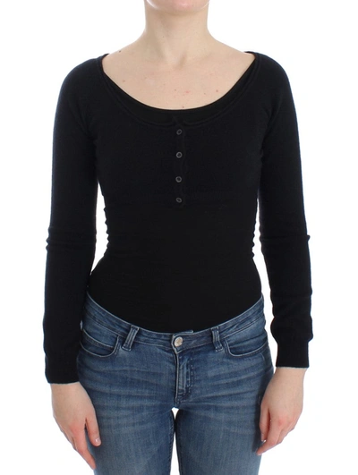 Shop Ermanno Scervino Chic Cropped Black Wool-cashmere Women's Sweater