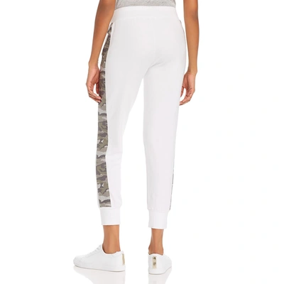 Shop Monrow Womens Camo Stripe Joggers Sweatpants In White