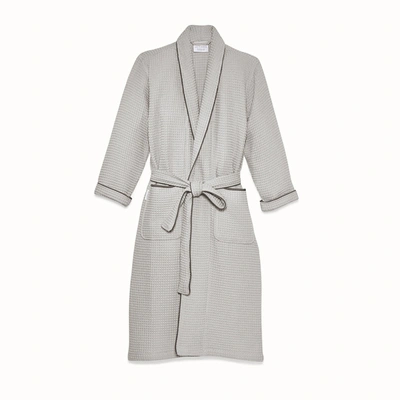 Boll & Branch Men's Waffle Robe In Pewter/stone