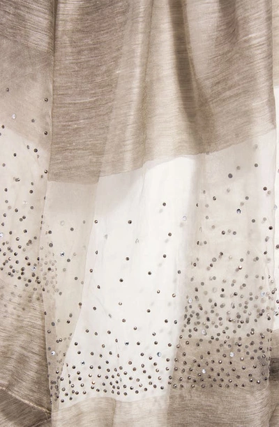 Shop Saachi Crystal Silk Wool Blend Scarf In Ivory