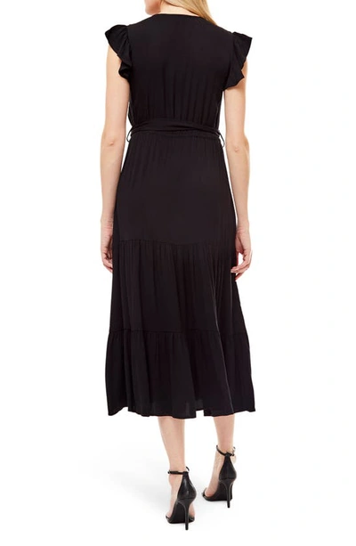 Shop Love By Design Marylin Ruffle Crepe Maxi Dress In Black
