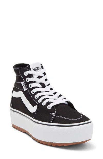 Shop Vans Filmore Hi Tapered Platform Sneaker In Canvas Black