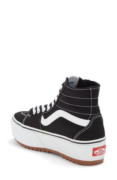 Shop Vans Filmore Hi Tapered Platform Sneaker In Canvas Black