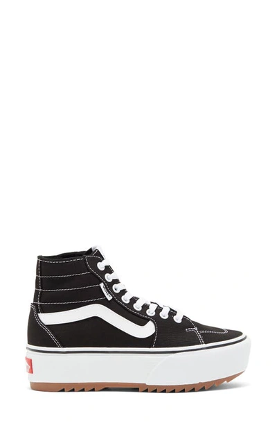 Shop Vans Filmore Hi Tapered Platform Sneaker In Canvas Black