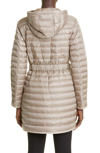 Moncler Oredonne Long Down Jacket In Beige