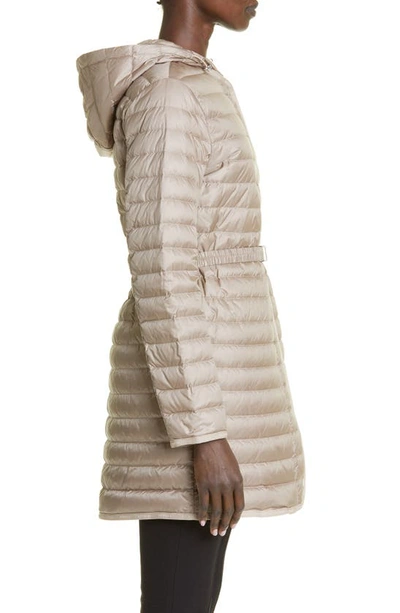 Moncler Oredonne Long Down Jacket In Beige