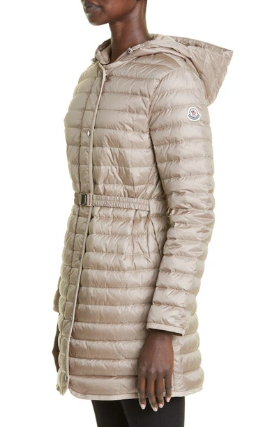 Moncler Oredonne Long Down Jacket In Beige