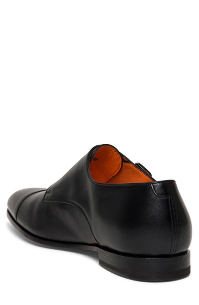 Santoni Daemons Double Monk Strap Shoe In Black