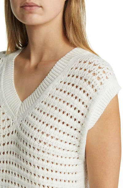 Shop Max Mara Palco Open Stitch Sweater Vest In White