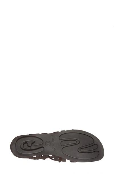 Gentle Souls Break My Heart Snake Embossed Lace Up Sandals In Black
