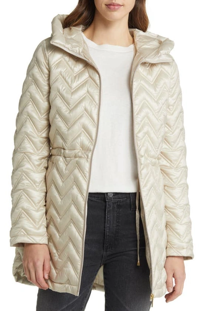 Shop Via Spiga Zigzag Quilt Puffer Jacket In Biscotti