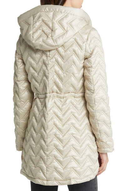 Via Spiga Zigzag Quilt Puffer Jacket In Biscotti