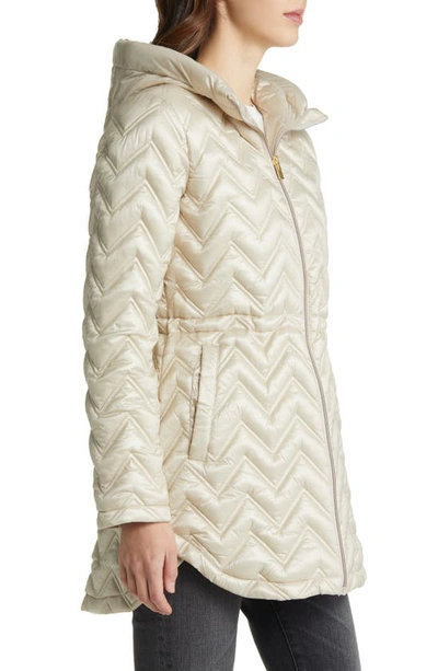 Via Spiga Zigzag Quilt Puffer Jacket In Biscotti
