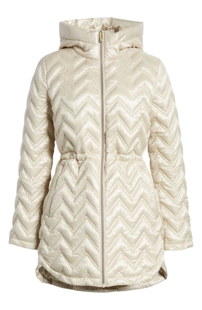 Via Spiga Zigzag Quilt Puffer Jacket In Biscotti