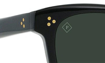 Raen Squire 49mm Polarized Round Sunglasses In Recycled Black/ Green Polar