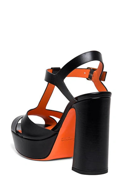 Shop Santoni Norma T-strap Platform Sandal In Black-n01