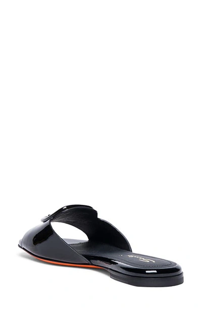 Shop Santoni Apricot Buckle Sandal In Black