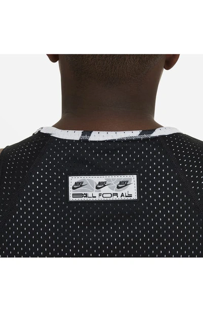 Shop Nike Kids' Culture Of Basketball Reversible Mesh Tank In Black/ White/ Opti Yellow