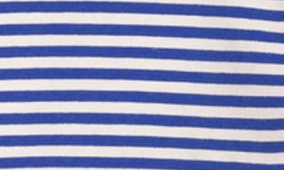 Edikted Montie Stripe Long Sleeve Crop Top In Blue Stripes