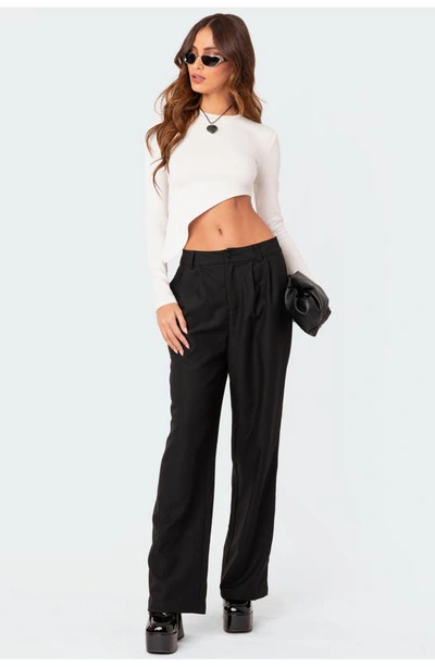 Edikted Riza Asymmetric Crop Top In Cream