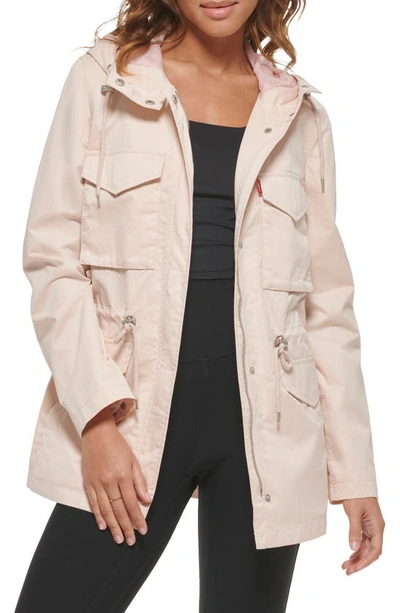 Shop Levi's Utility Hooded Jacket In Peach