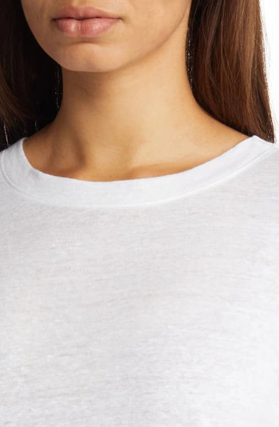 Eileen Fisher Organic Linen Long Sleeve T-shirt In White