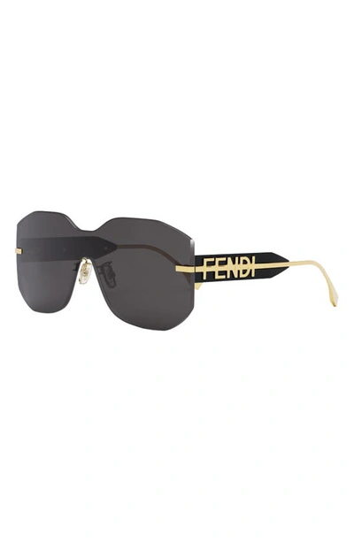 Shop Fendi The Graphy Geometric Sunglasses In Shiny Endura Gold / Smoke
