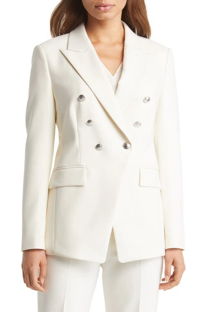 Hugo Boss Slim-fit Jacket With Double-breasted Closure In White | ModeSens