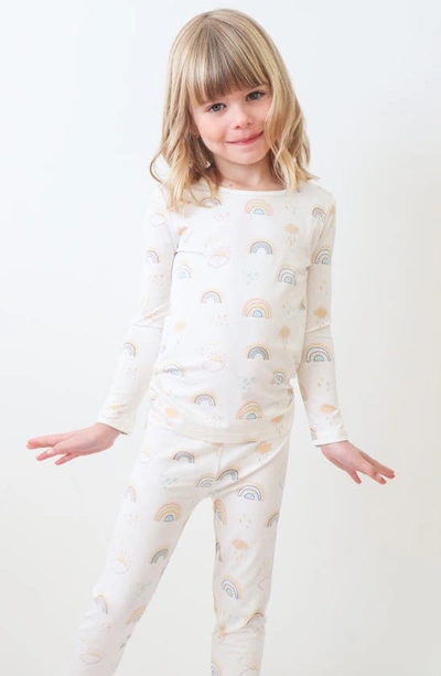 Shop Bellabu Bear Kids' Rainbow Two-piece Fitted Pajamas In Rainbows