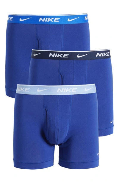 Shop Nike Dri-fit Essential 3-pack Stretch Cotton Boxer Briefs In Blue Multi
