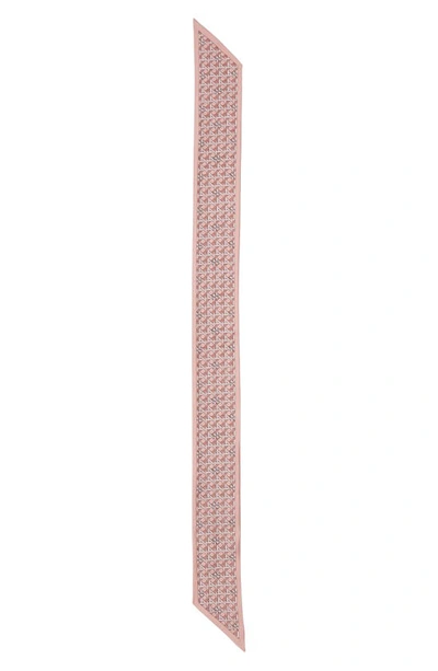 Shop Tory Burch Basketweave Ribbon Reversible Tie Scarf In Winter Peach
