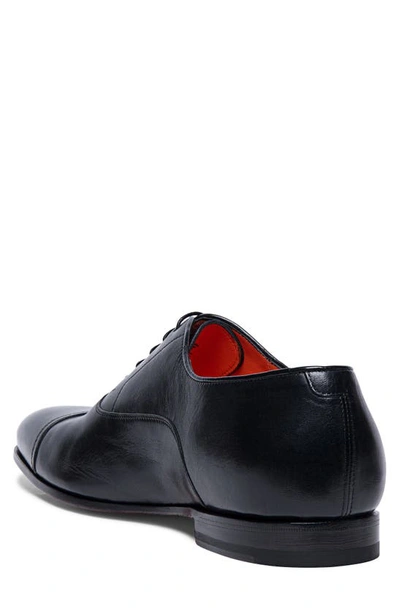 Shop Santoni Dole Cap Toe Oxford In Black