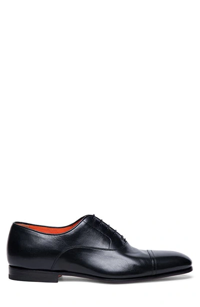 Shop Santoni Dole Cap Toe Oxford In Black