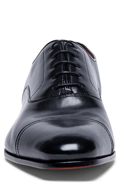 Shop Santoni Dole Cap Toe Oxford In Black