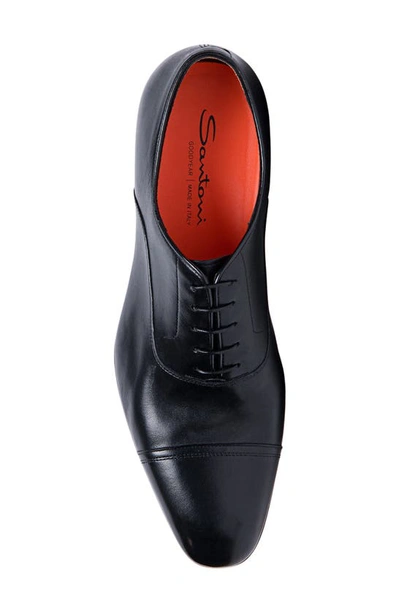 Shop Santoni Dole Cap Toe Oxford In Black