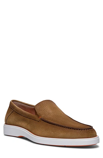 Shop Santoni Drain Loafer In Light Brown-c50