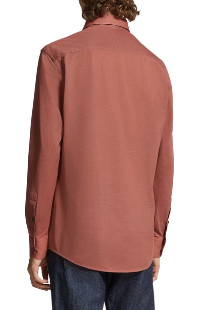 Shop Zegna Cotton Button-up Shirt In Orange