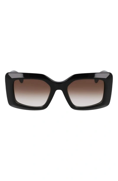 Shop Lanvin 50mm Gradient Square Sunglasses In Black