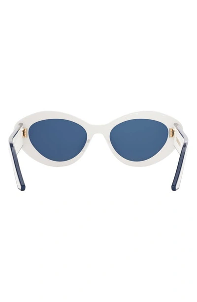 Shop Dior 'pacific B1u 53mm Butterfly Sunglasses In Ivory / Blue