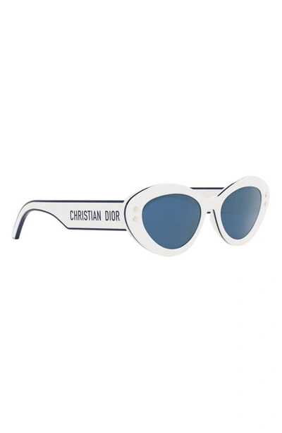 Shop Dior 'pacific B1u 53mm Butterfly Sunglasses In Ivory / Blue